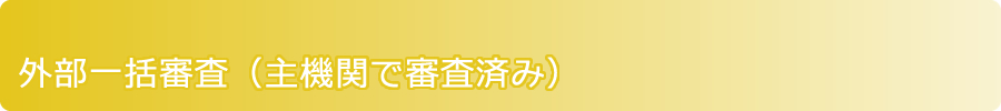 外部一括審査（主機関で審査済み）