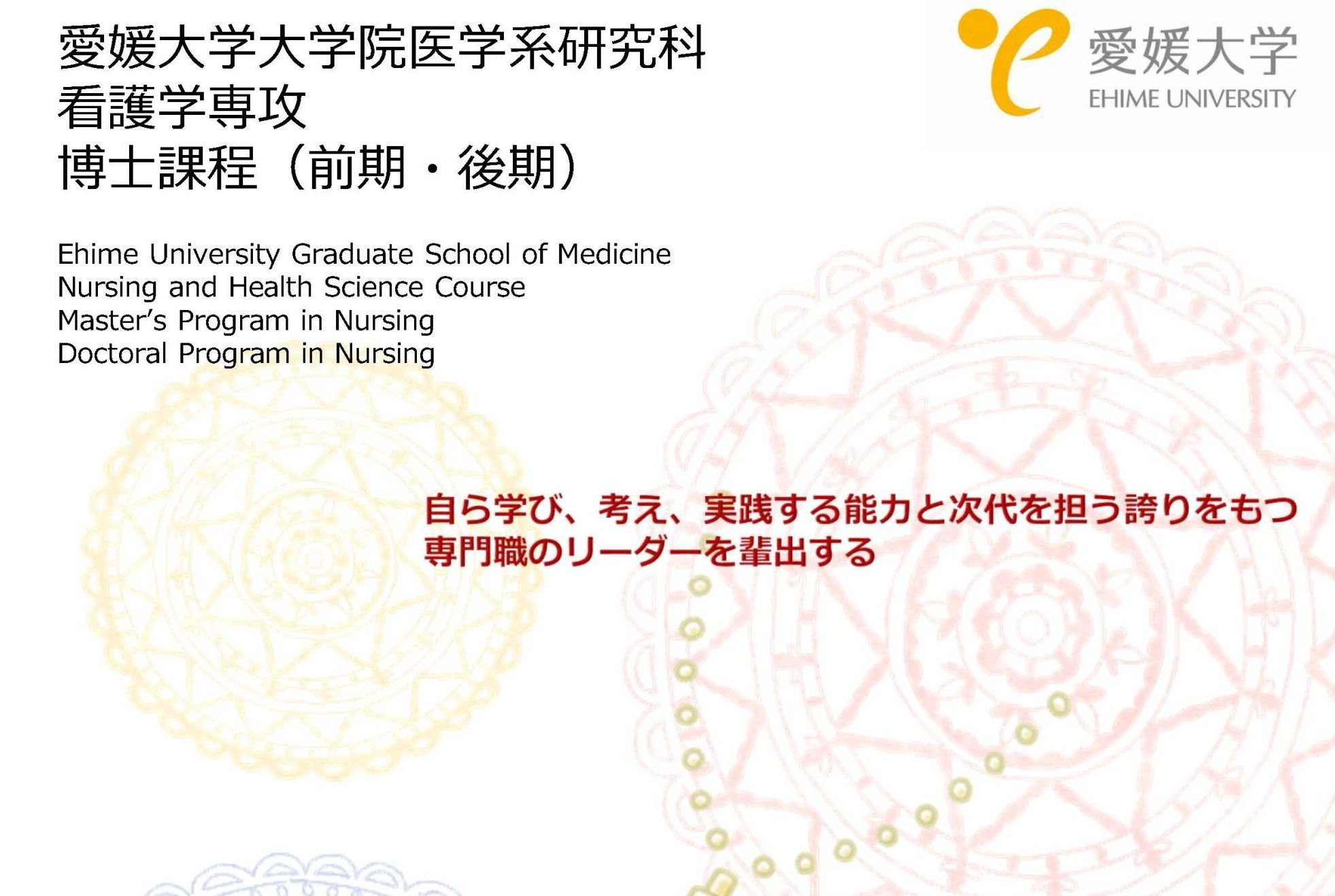 看護学専攻　案内パンフレット